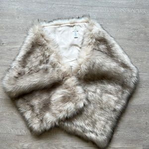 Faux fur rabbit stole collar wrap